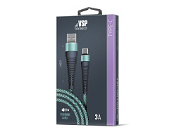 Кабель Borasco Fishbone USB Type-C, 3A, 1м, тиффани